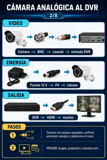Raccordement de caméra analogique sur DVR