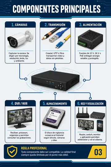 Composants fondamentaux d'un système de vidéosurveillance