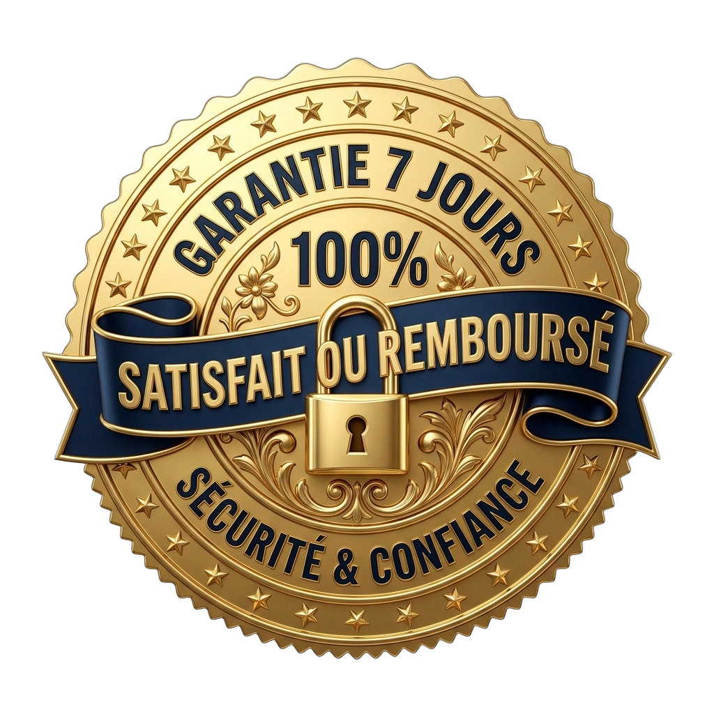 Sceau de paiement sécurisé avec garantie de satisfaction